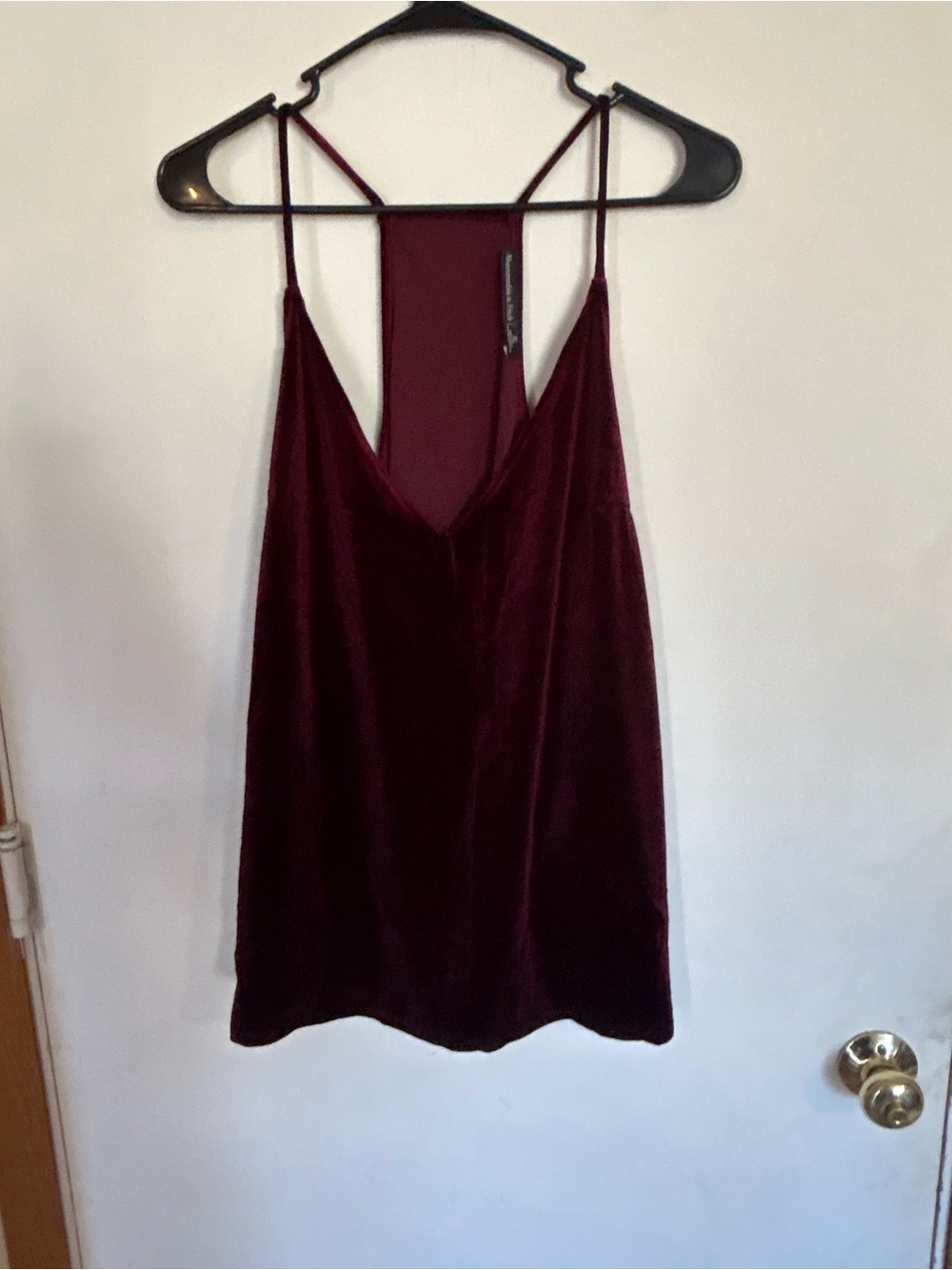 Abercrombie & Fitch dark red velvet v-neck top XL